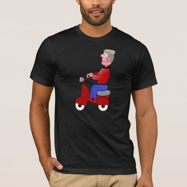 Old Man On A Scooter Mens T-Shirt (Front)