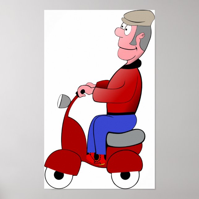 Old Man On A Scooter Poster (Front)