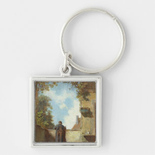 Old Man on the Terrace Key Ring