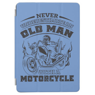 Old Man Passion for motorcycles, Funny iPad Air Cover
