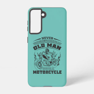 Old Man Passion for motorcycles, Funny Samsung Galaxy Case