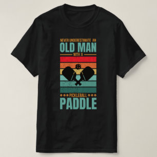 Old Man Pickleball Paddle Retro Design T-Shirt
