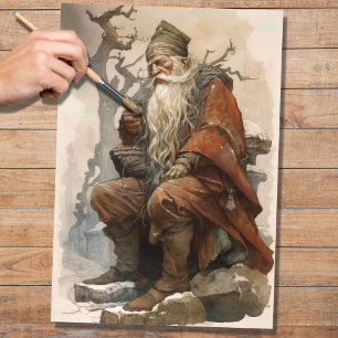 Old Man Santa 4 Decoupage Paper