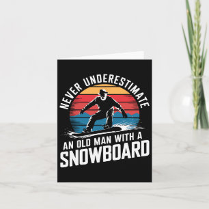 Old Man Snowboarding Lover Humour Design Funny Sno Card
