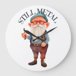Old Man Still Metal AF Large Clock
