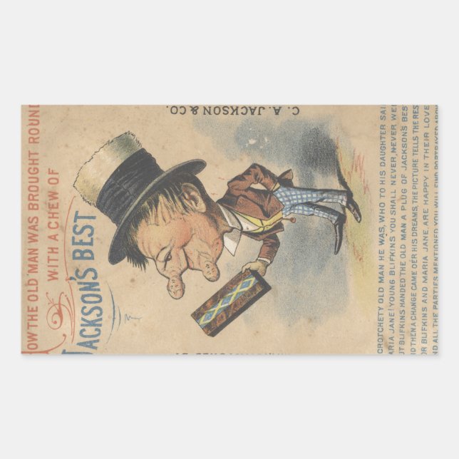 Old Man was Brought Round Ephemera Rectangular Sticker (Front)