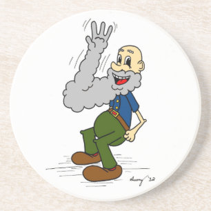 Old Man Waving Beard Coaster