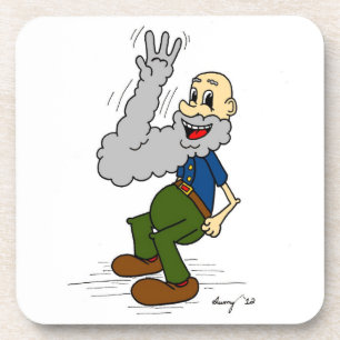 Old Man Waving Beard Coasters - Set of 6