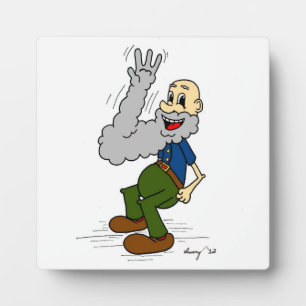 Old Man Waving Beard Plaque