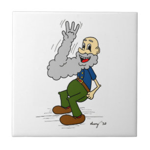 Old Man Waving Beard Tile