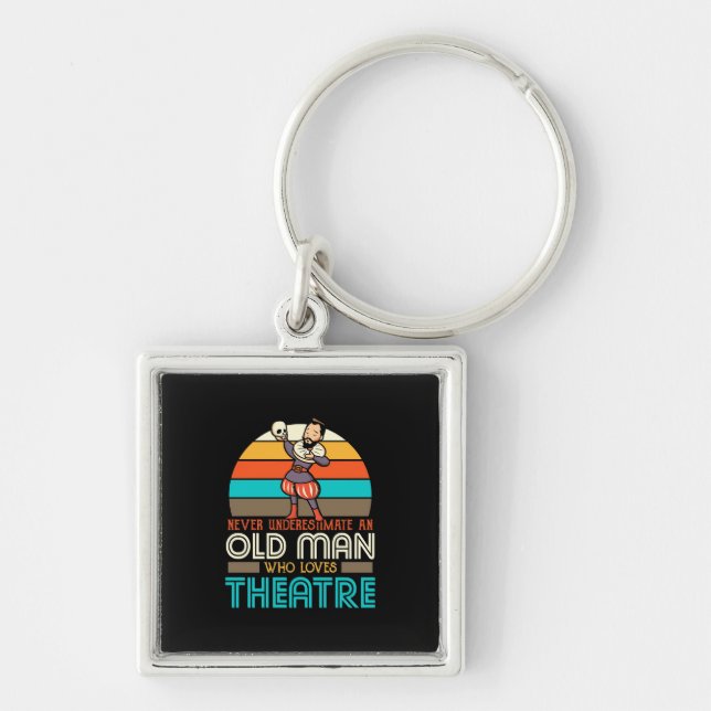 Old Man Who Loves Theatre Key Ring (Front)