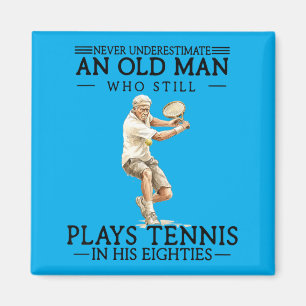 Old Man Who Plays Tennis In Eighties Tennis Player Magnet