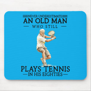 Old Man Who Plays Tennis In Eighties Tennis Player Mouse Pad