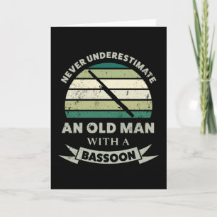 Old Man with a Bassoon Funny Dad Gift Card