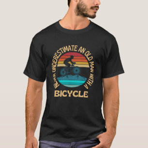 Old Man With A Bicycle Cycling Grandpa T-Shirt