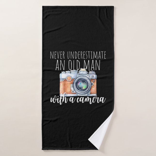 Old Man With A Camera Bath Towel (Bath Towel)