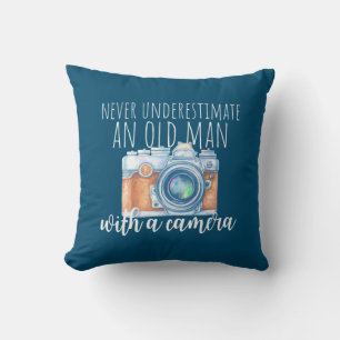 Old Man With A Camera Cushion