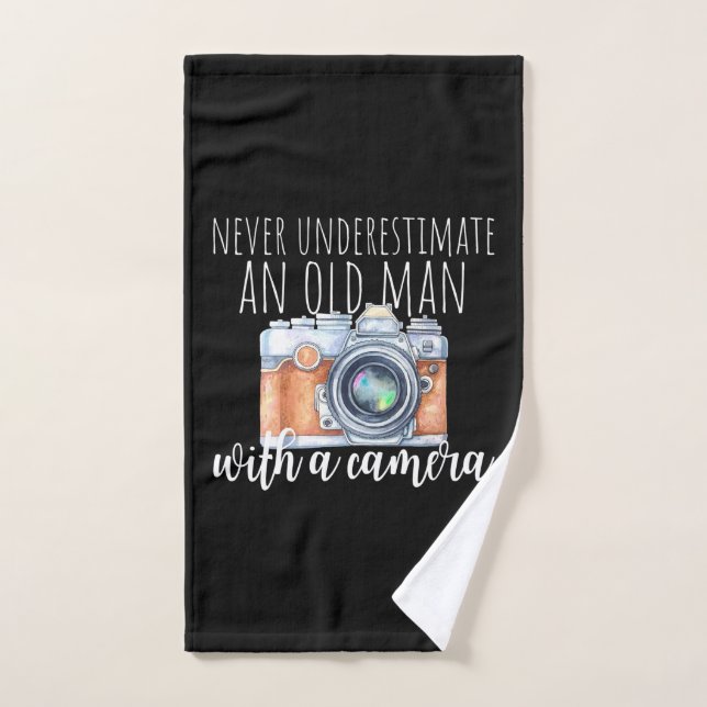 Old Man With A Camera Hand Towel (Hand Towel)
