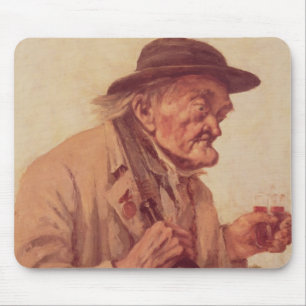 Old Man with a glass of wine Mouse Pad