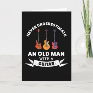 Old man with a Guitar - Funny Music Gift Card