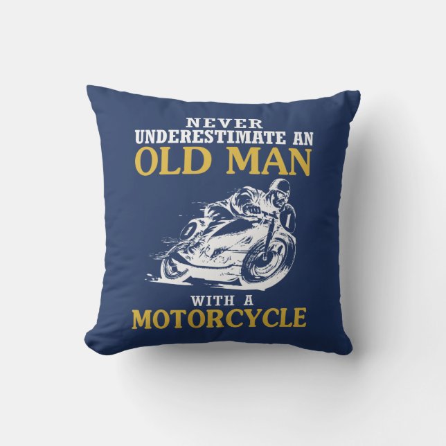 OLD MAN WITH A MOTORCYCLE CUSHION (Front)