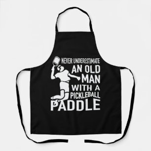 Old Man with a pickleball paddle Apron