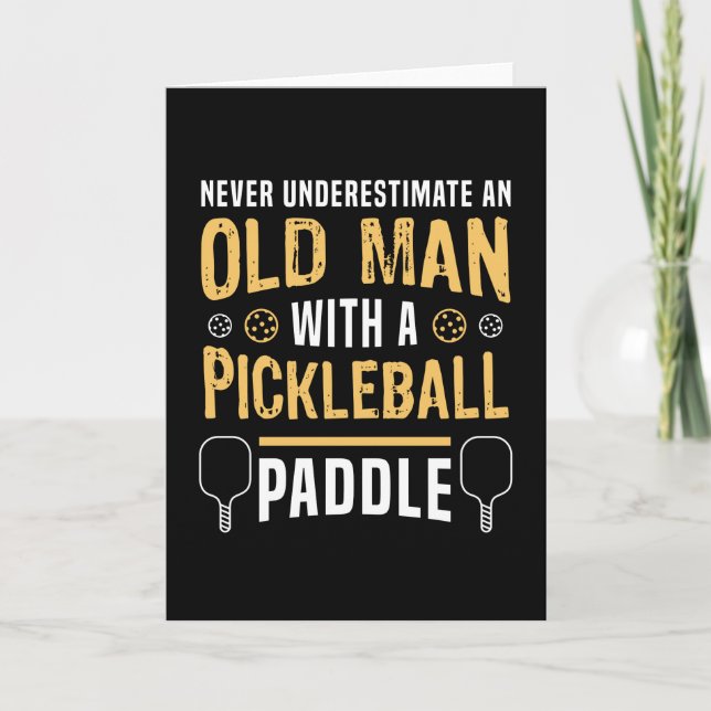 Old Man with a Pickleball Paddle Gift Card (Front)