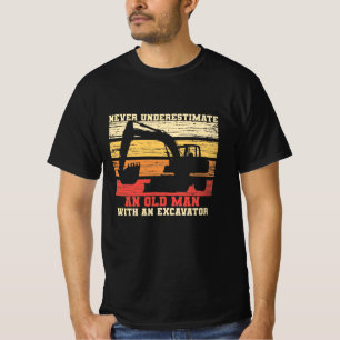 Old Man With An Excavator T-Shirt