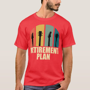 Old man with guitar pensioner musician Retro Acous T-Shirt