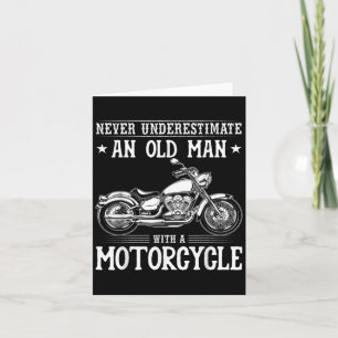 Old Man With Motorcycle Funny Bike Rider Quotes  Card