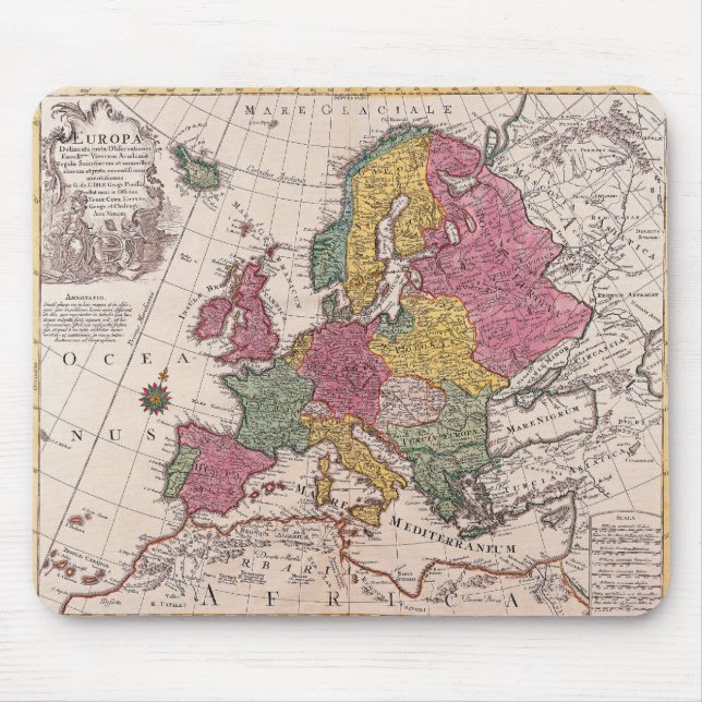Old map Europe Mouse Pad (Front)
