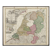 Old Map of Belgium and Netherlands from 1702-1707