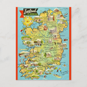 Old Map of Ireland Postcard