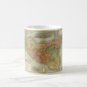 Old Map of Sicily from 1900 (Sicilia carta) Coffee Mug