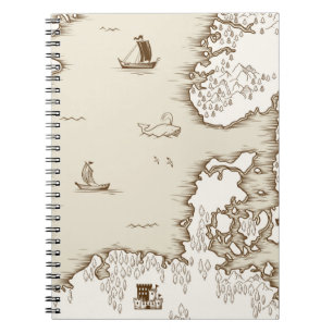 Old map of the North Sea, Britain and Scandinavia, Notebook