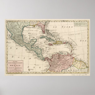 Old Map of the West Indies Caribbean (1765) Poster