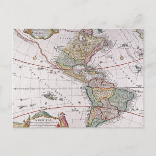 Old map postcard