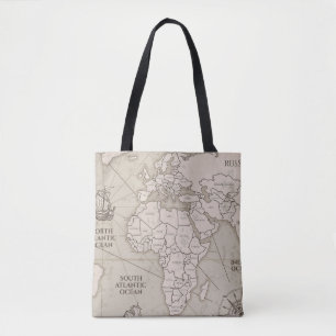 old map tote bag