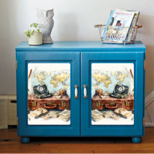 Old Map Travel Theme Decoupage Print Tissue Paper