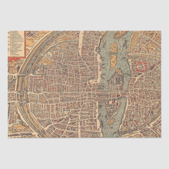 Old Maps Pattern Tissue Paper (Front)