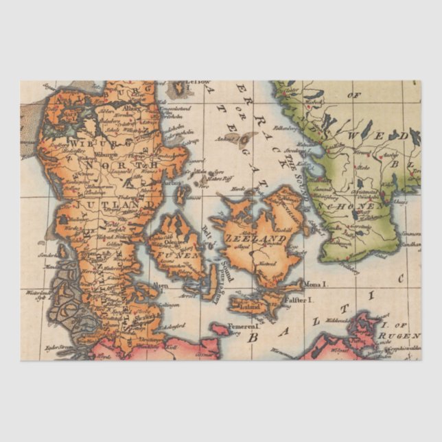 Old Maps Pattern Tissue Paper (Front)