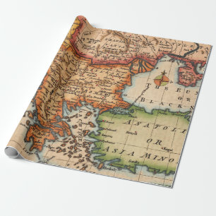 Old Maps Pattern Wrapping Paper