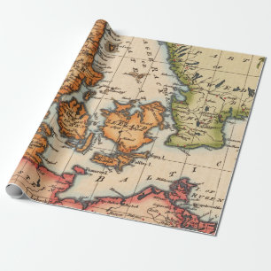 Old Maps Pattern Wrapping Paper