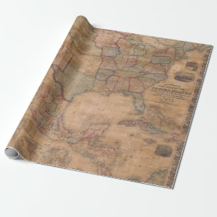Old Maps Pattern Wrapping Paper
