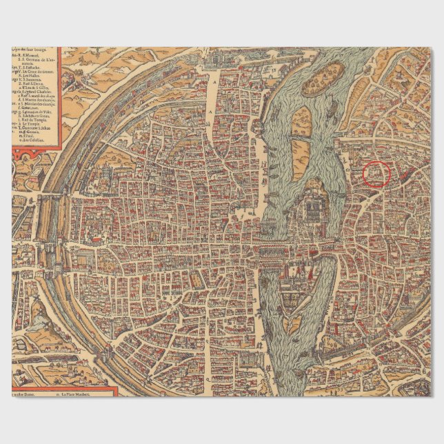 Old Maps Pattern Wrapping Paper (Flat)