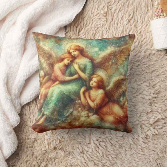 Old Master Style Angels Art Throw Pillow (Blanket)