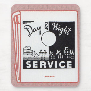 old matchbook cover Day & Night Service Mouse Pad