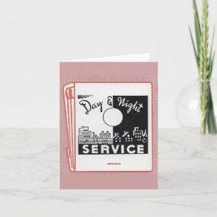 old matchbook cover Day & Night Service Note Card