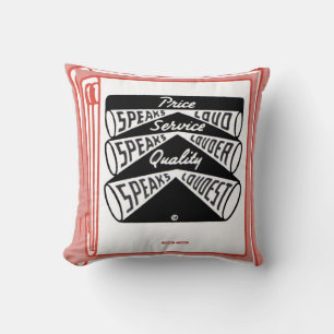 old matchbook cover Price Speaks Loud Cushion