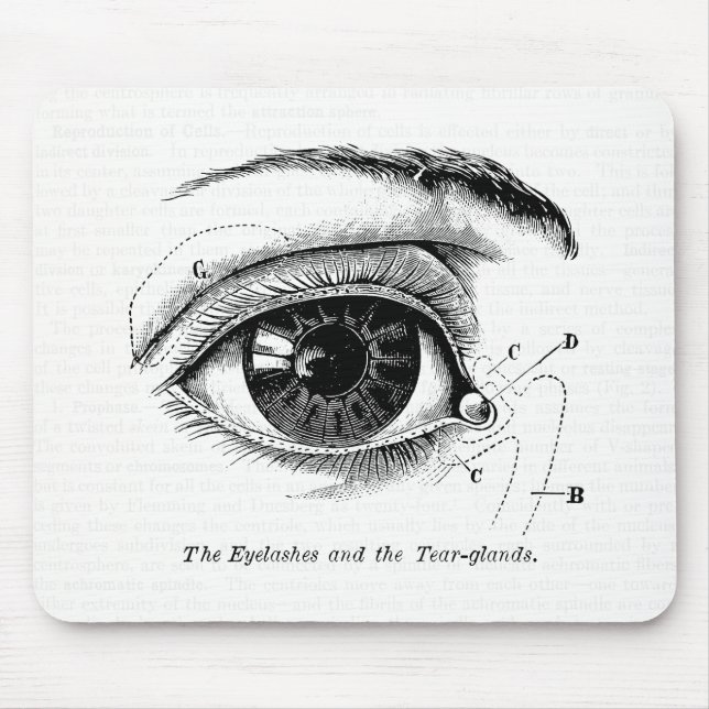 Old Medical Drawing The Human Eye Mouse Pad (Front)